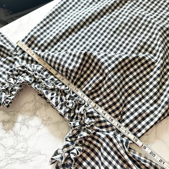 Vineyard Vines Off the Shoulder Gingham Black & White Mini Dress Women's Large - Picture 8 of 11